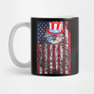 4th Of July Meowica Cat American Flag Glasses Mug